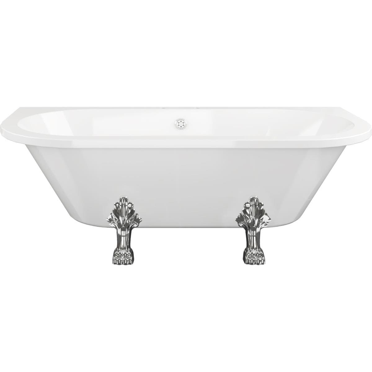 Aquarius Bathrooms Roll Top and Slipper Freestanding Bath Aquarius Timeless Freestanding Back To Wall Bath With Chrome Lions Paw Feet