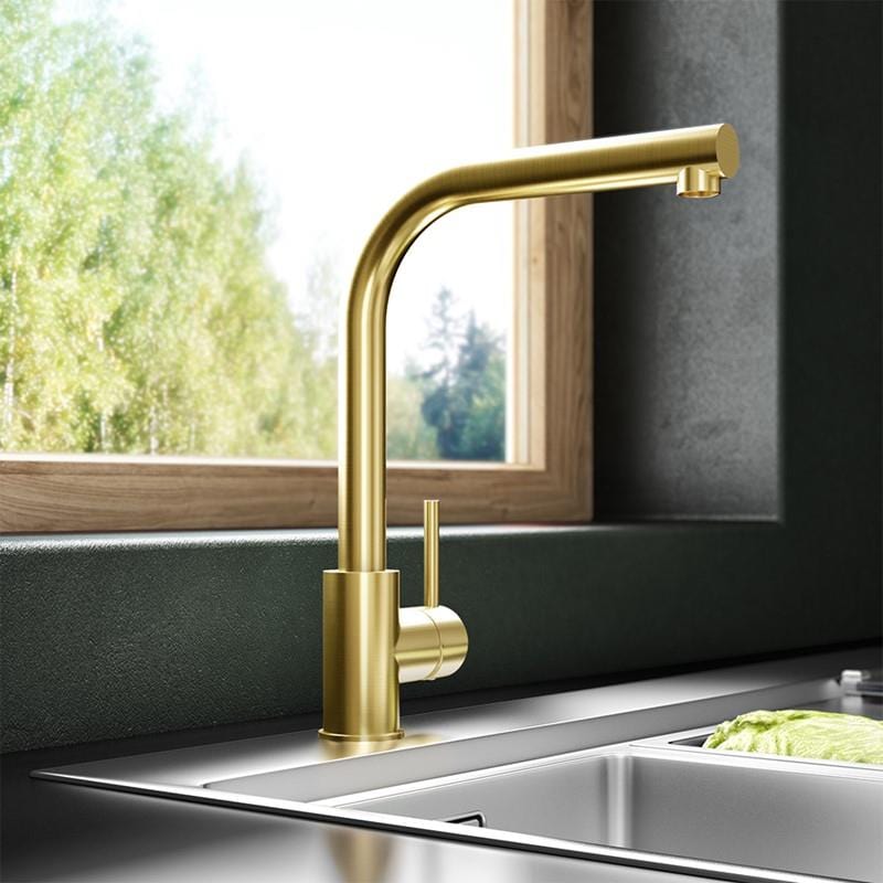 Aquarius Kitchen Tap Brushed Gold Aquarius TrueCook - Series 4 - Pullout Single Lever Kitchen Mixer Tap