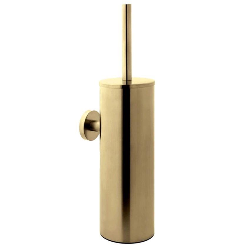 JTP Toilet Brush Brushed Brass JTP VOS Wall Mounted Toilet Brush and Holder