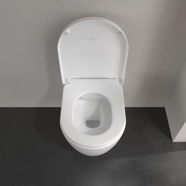 Villeroy & Boch Wall Hung Toilet Villeroy & Boch Avento Rimless Wall Hung Toilet with Soft Close Seat in White Alpin