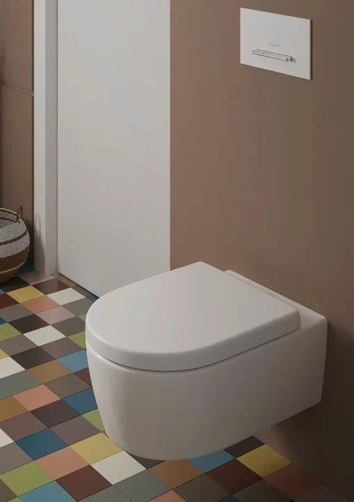 Villeroy & Boch Wall Hung Toilet Villeroy & Boch Avento Rimless Wall Hung Toilet with Soft Close Seat in White Alpin
