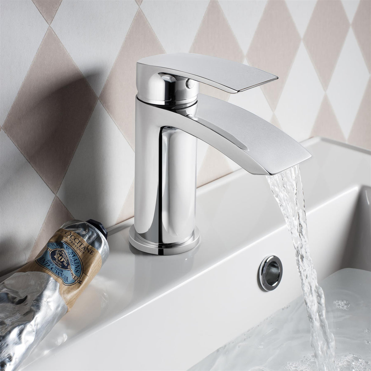 Crosswater Flow Mono Basin Mixer Tap with Clicker Waste in Chrome