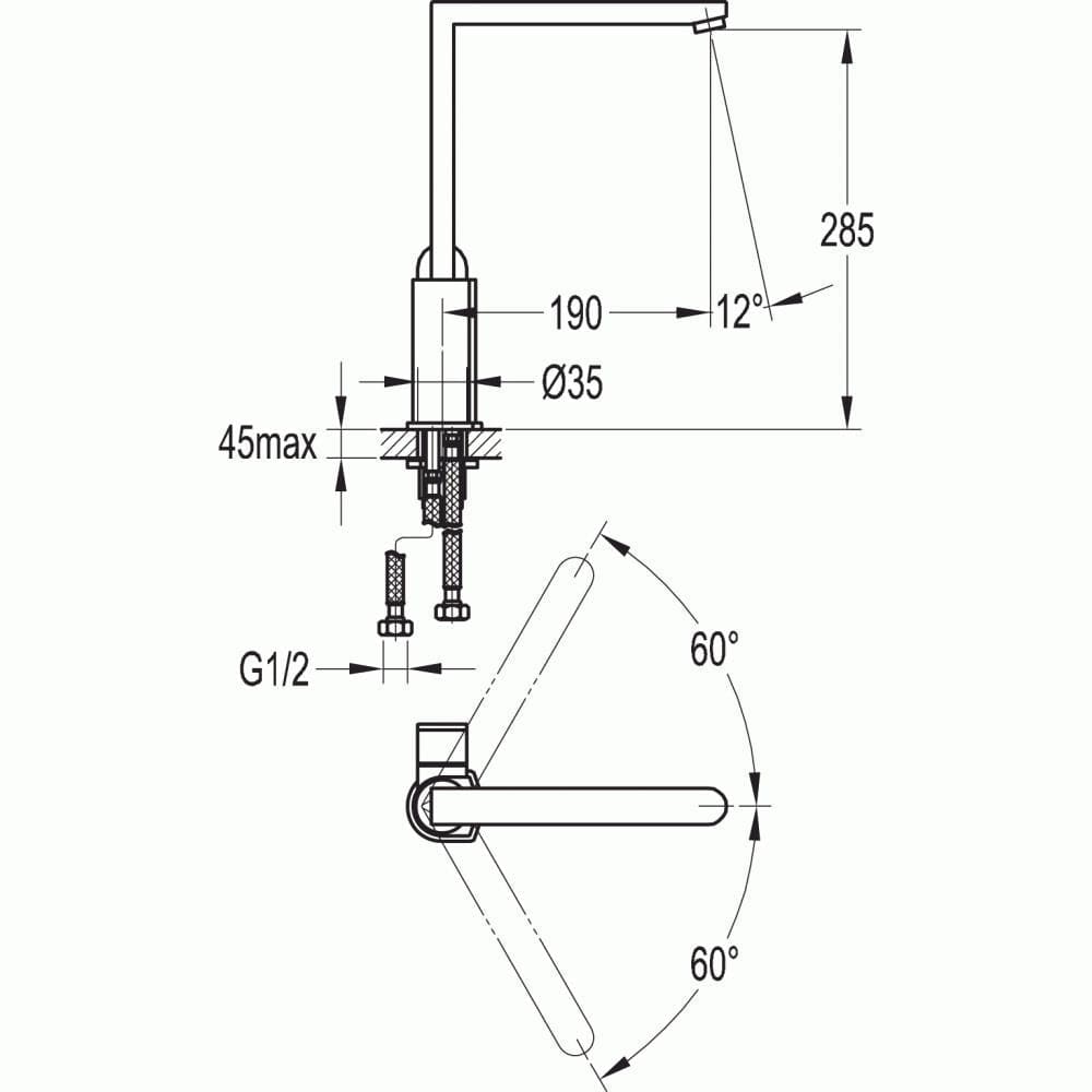 Flova Kitchen Tap Flova Smart Single Lever Kitchen Mixer Tap with Swivel Spout in Chrome