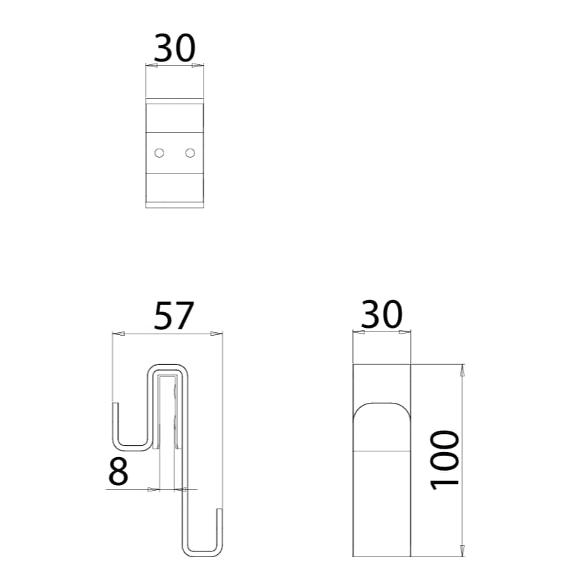 Crosswater Robe Hook Crosswater Fold Single Over Shower Hook