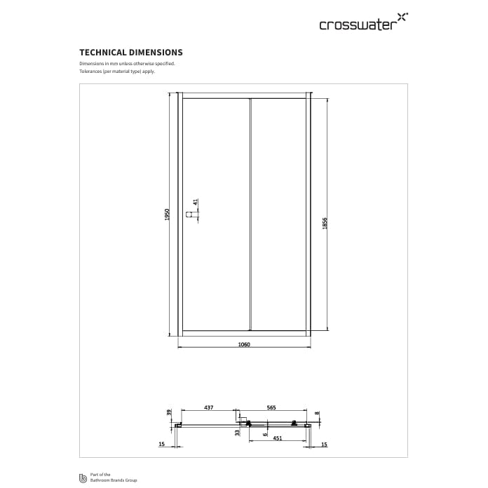 Crosswater Sliding Shower Door Crosswater Clear 6 Single Sliding Shower Door