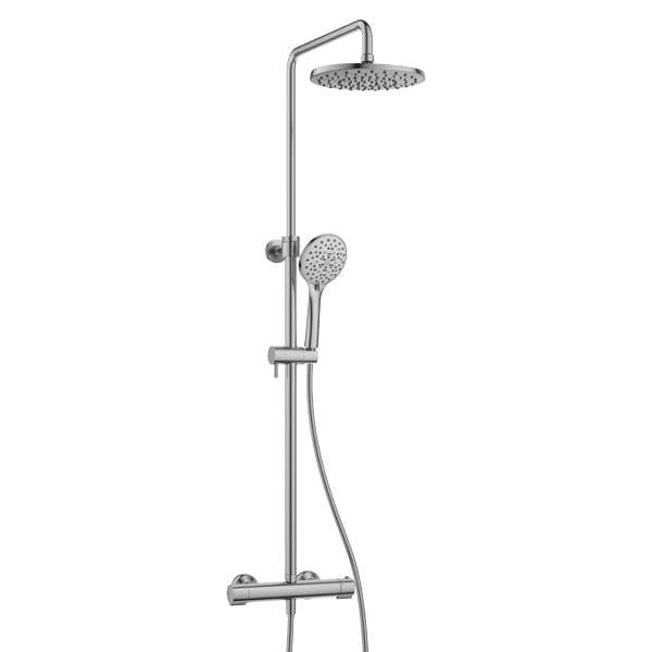 Flova Exposed Shower Set Flova Linea Exposed Thermostatic Shower Valve Set with Adjustable Riser, Rainshower Head and Handset