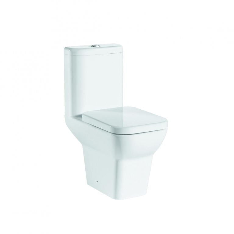 Imex Close Coupled Toilet Imex Suburb Open Back Close Coupled Toilet with Rounded Cistern and Soft Close Seat in White