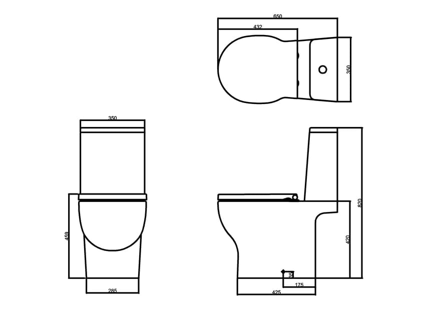 Britton Close Coupled Toilet Britton Trim Close Coupled Rimless Toilet with Soft Close Seat