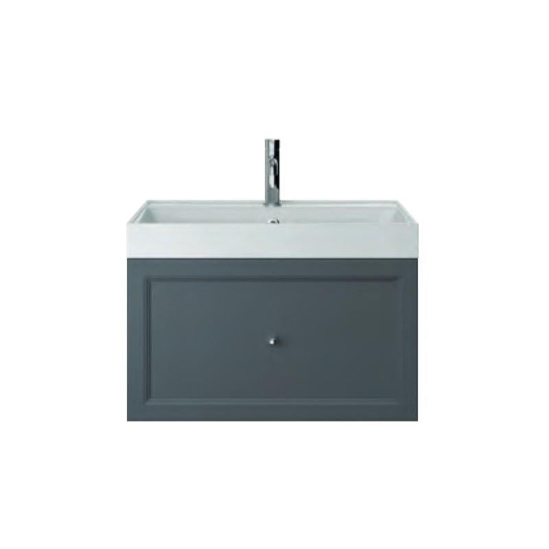 Heritage Wall Mounted Vanity Unit Graphite / Kirkham Basin - 2 Tap Hole Heritage Caversham Wall Mounted Vanity Unit with Basin or Worktop - 700mm - One Drawer