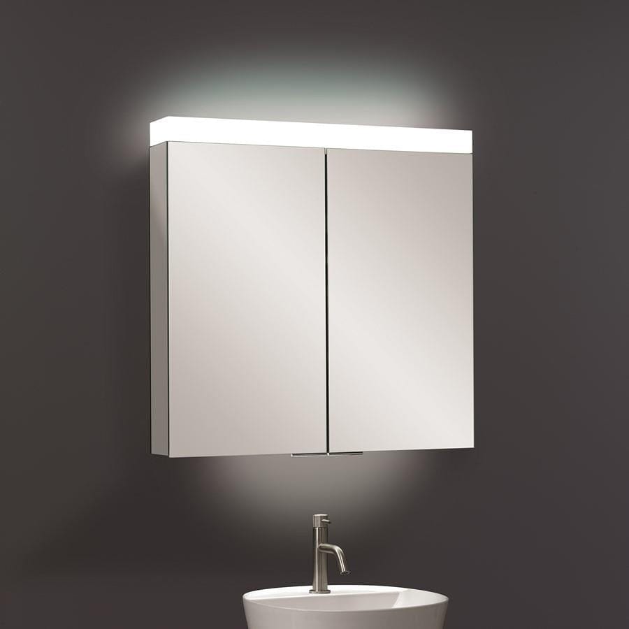 Crosswater Mirrored Cabinet Crosswater Image 700mm Illuminated Mirrored Double Door Cabinet