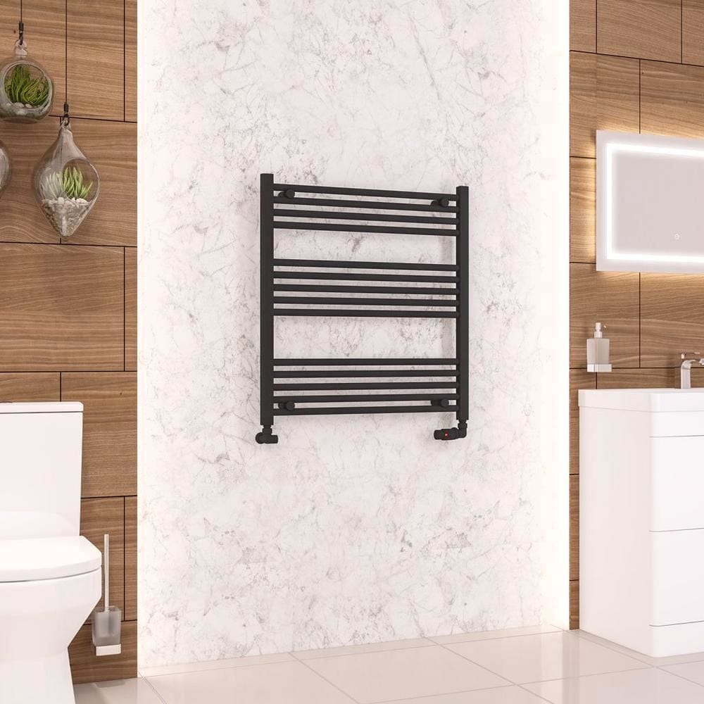 Eastbrook Wendover Straight Vertical Heated Towel Rail in Matt Black