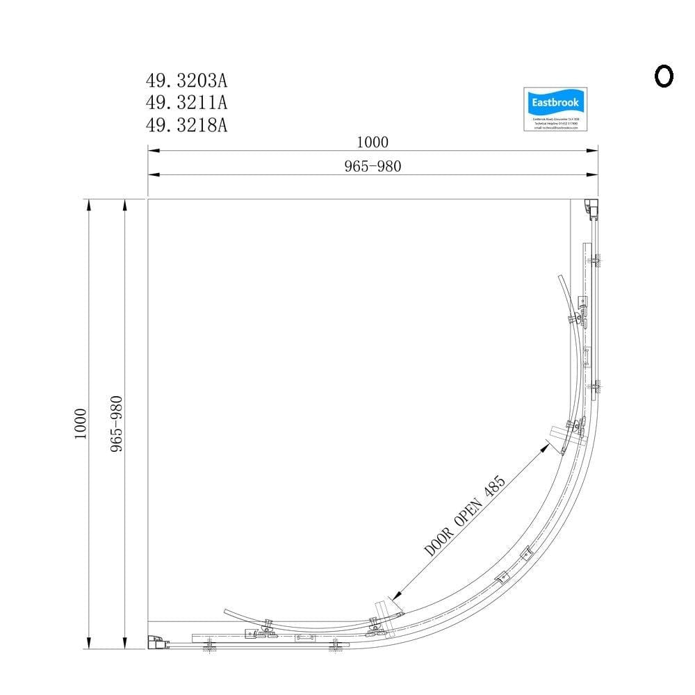 Eastbrook Quadrant Shower Enclosure Eastbrook Corniche 2000 8mm Quadrant Shower Enclosure