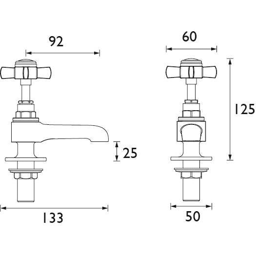 Heritage Dawlish Basin Pillar Taps (Pair)