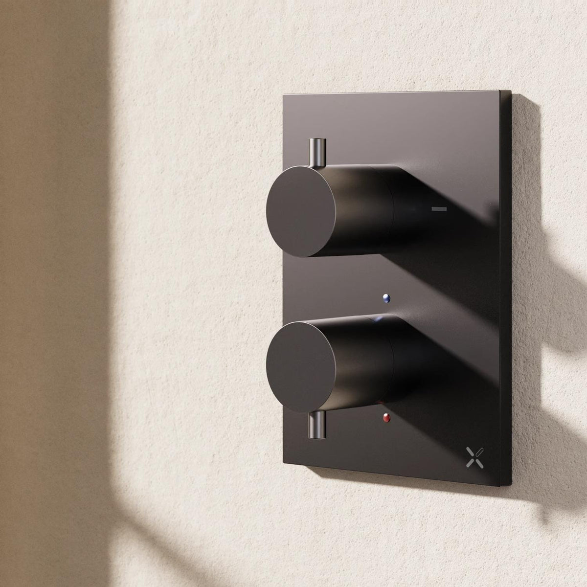 Crosswater Concealed Shower Valve Matt Black Crosswater MPRO Crossbox 1 Outlet Trimset