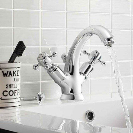 Crosswater Mono Basin Tap Crosswater Belgravia Crosshead Highneck Basin Monobloc Tap with Pop-Up Waste