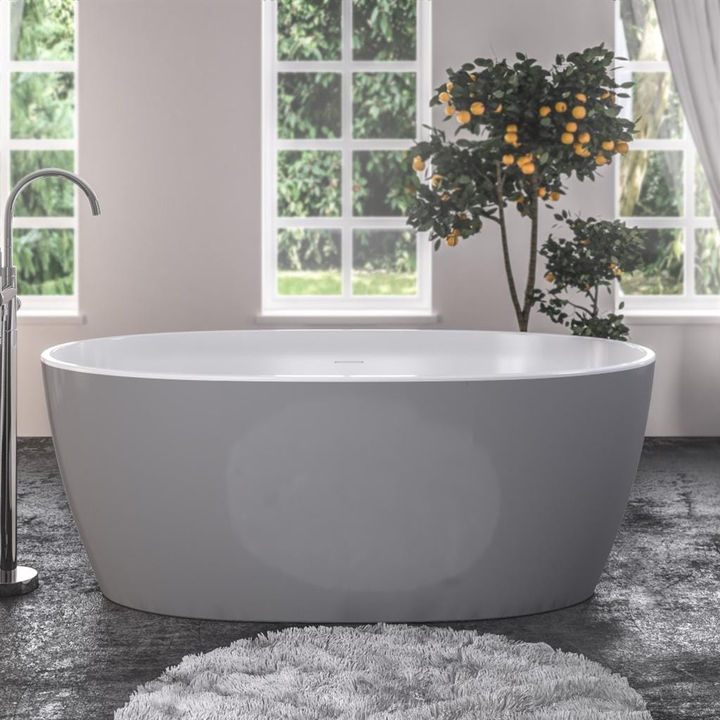 Eastbrook Modern Freestanding Bath Grey Eastbrook Wandsworth Freestanding Bath - 1495 x 725mm