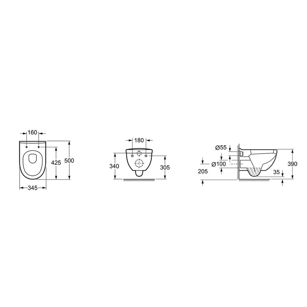 Imex Wall Hung Toilet Imex Ivo Wall Hung Toilet with Soft Close Seat