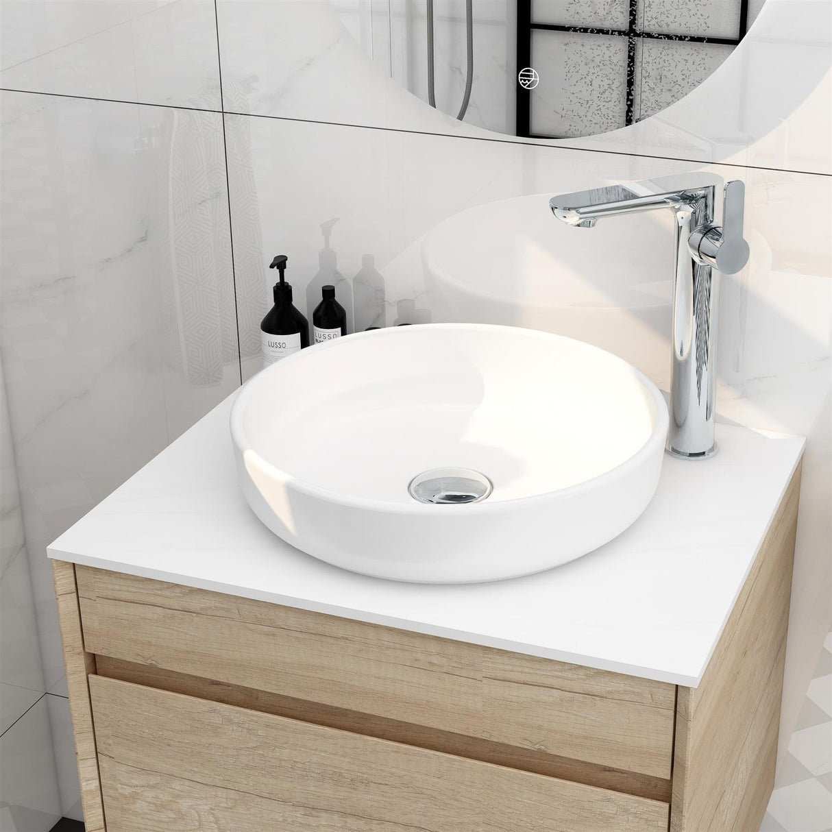 Imex Countertop Basin Imex Alma Round Countertop Basin - 400mm - White