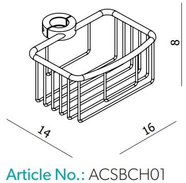 HIB Basket HiB Traditional Clip-On Riser Rail Shower Basket