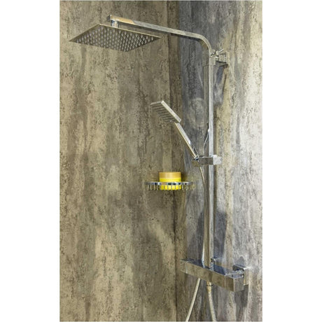 Aquarius Exposed Shower Set Chrome Aquarius RainLux Cool Touch Adjustable Square Exposed Shower Valve and Kit