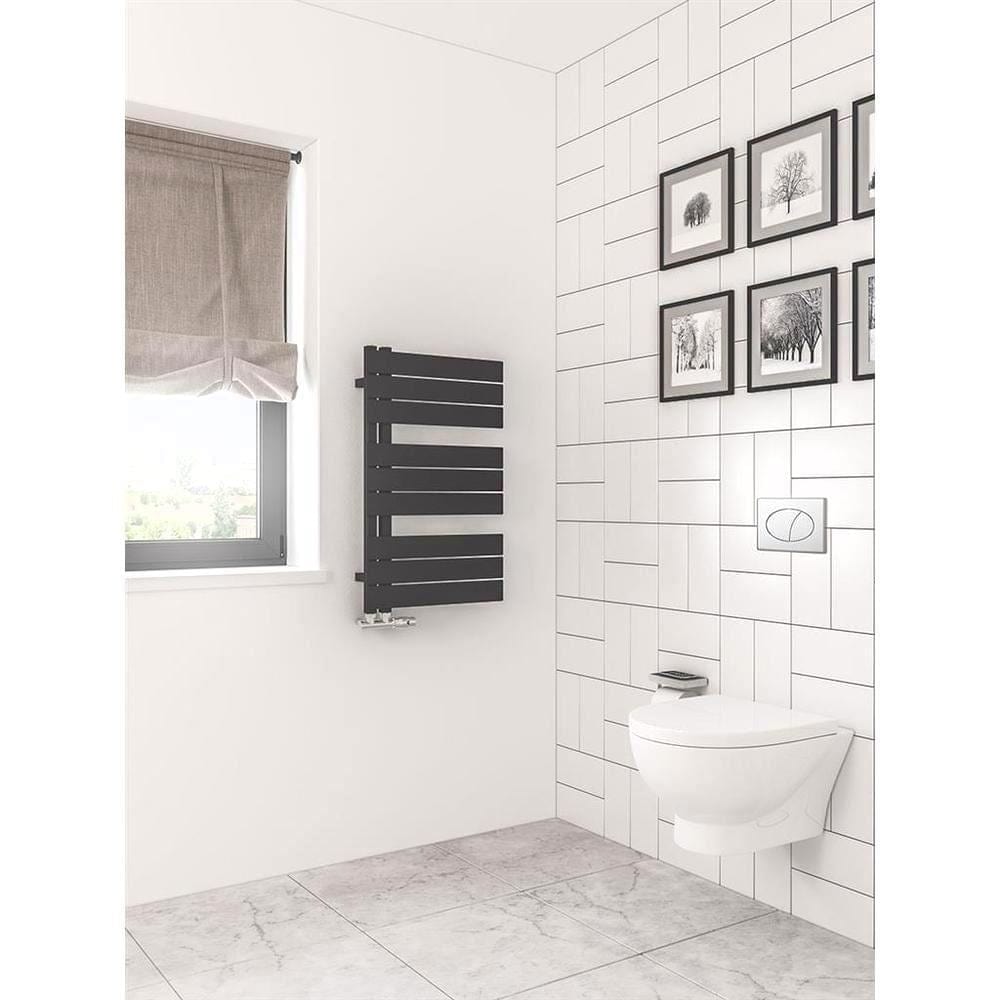 Eastbrook Helmsley Straight Vertical Designer Towel Rail in Matt Black