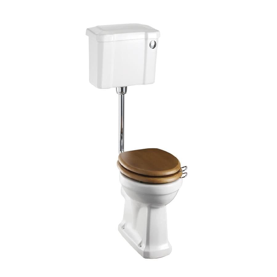 Burlington Low Level Toilet 520mm / Button / Chrome Burlington Regal Comfort Height Low Level Toilet