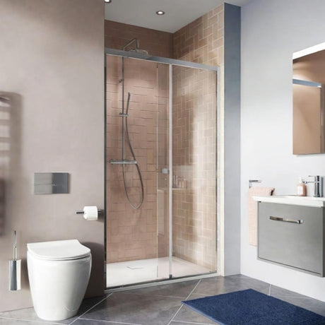 Crosswater Sliding Shower Door Silver / 1400mm Crosswater Clear 6 Single Sliding Shower Door