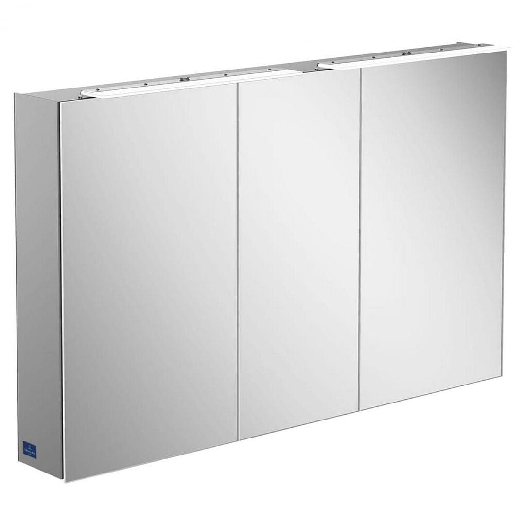 Villeroy & Boch Mirrored Cabinet 1200mm Villeroy & Boch My View One 3 Door LED Mirror Cabinet