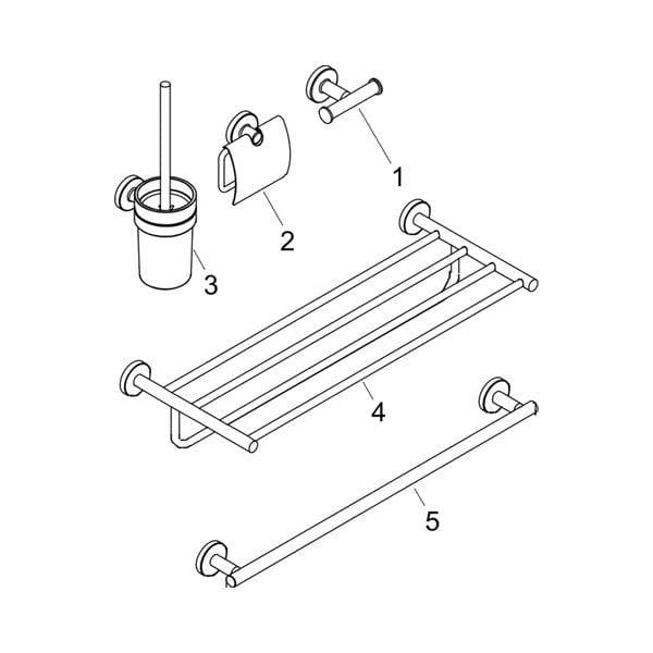 Hansgrohe Accessory Set Hansgrohe Logis Universal 5 in 1 Bath Accessory Pack