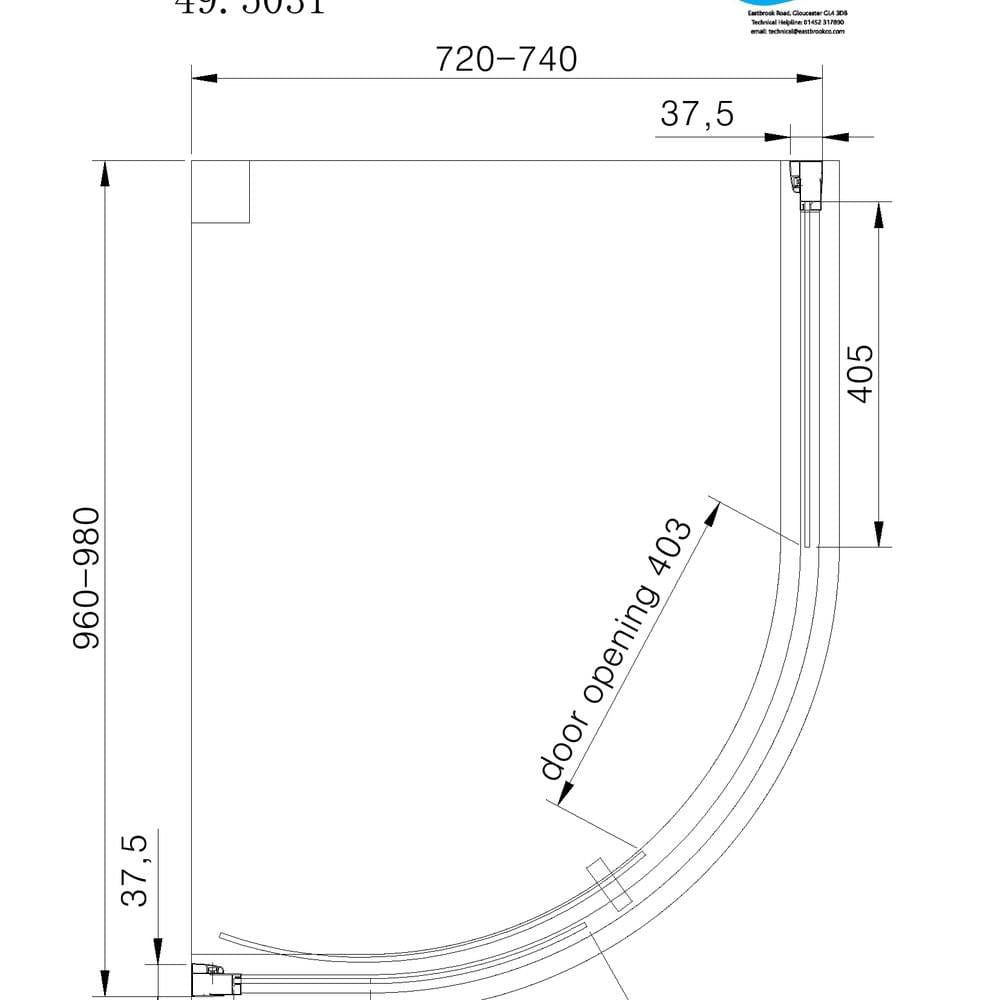 Eastbrook Vantage 2000 Quadrant Shower Enclosure