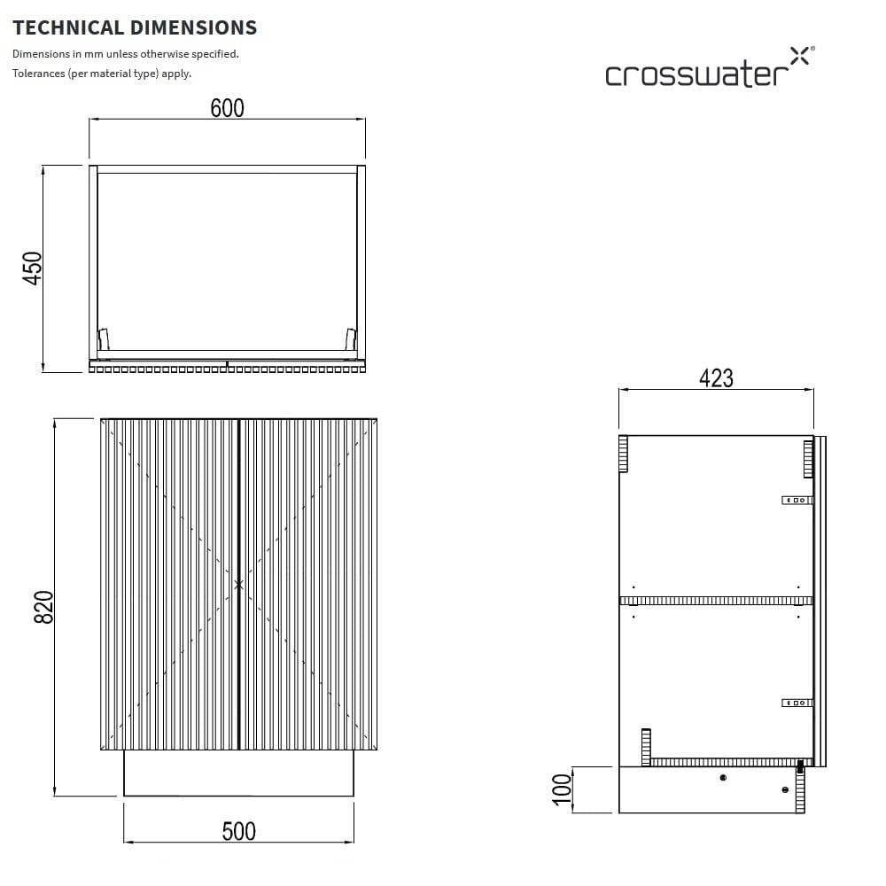 Crosswater Floor Standing Vanity Unit Crosswater Limit 600mm Floorstanding Vanity Unit with Worktop