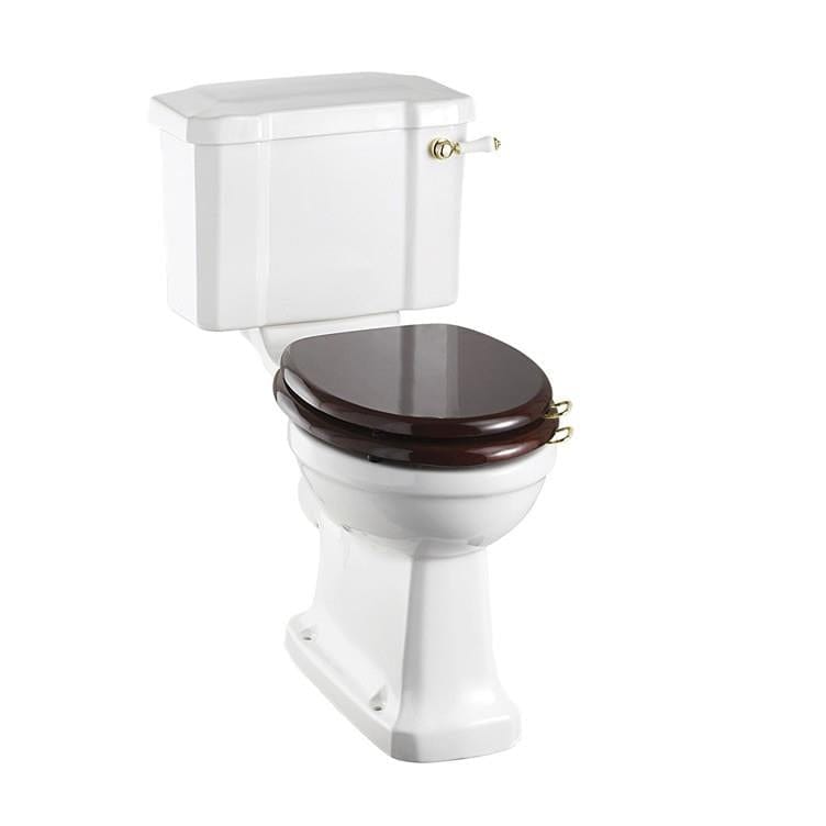 Burlington Close Coupled Toilet 440mm / Lever / Gold Burlington Standard Close Coupled Toilet