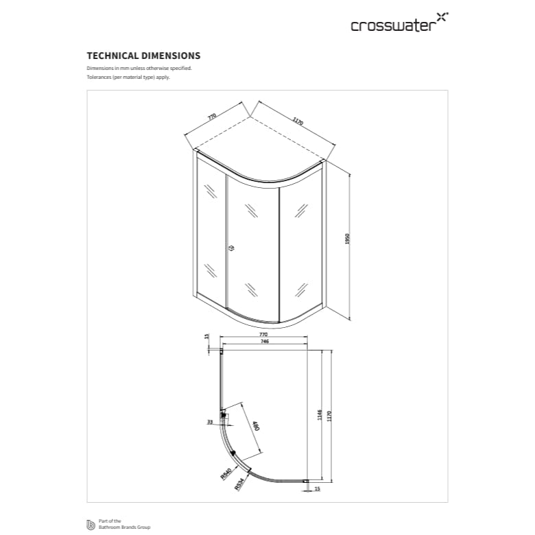 Crosswater Quadrant Shower Enclosure Crosswater Clear 6 Quadrant Shower Enclosure