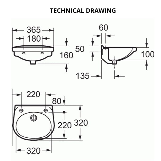 Imex Cloakroom Basin Imex Ivo Wall Hung Cloakroom Basin in White