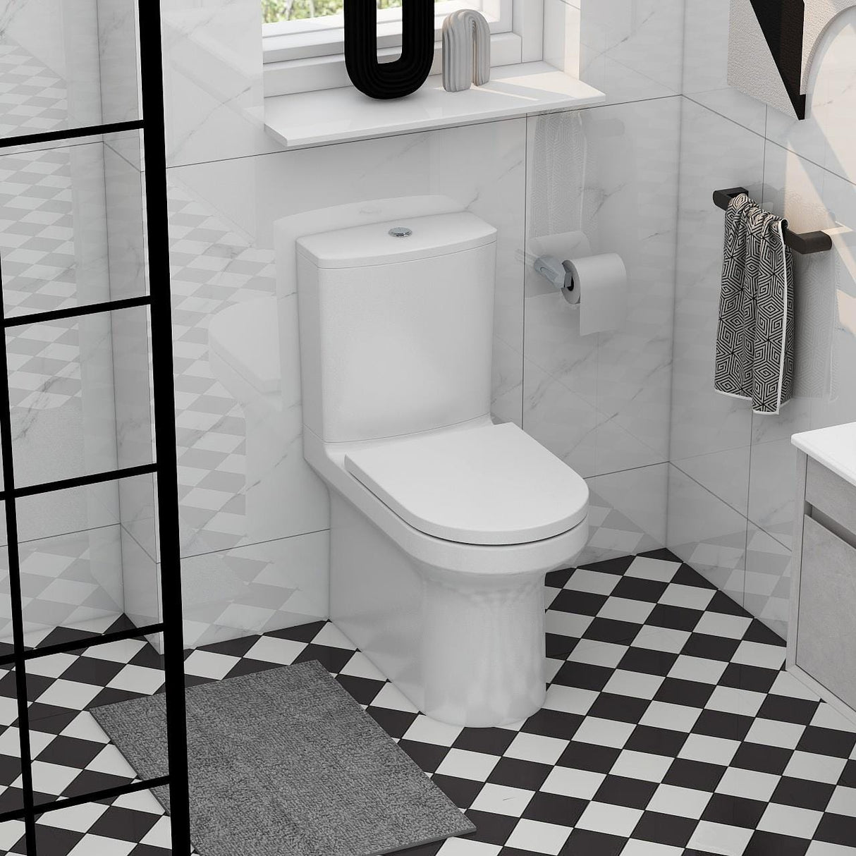 Imex Close Coupled Toilet Imex Alma Close Coupled Rimless Toilet with Soft Close Seat