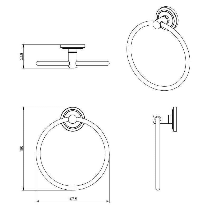 Miller Towel Rails and Rings Miller Oslo Towel Ring