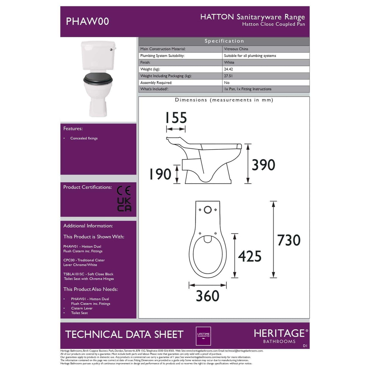 Heritage Close Coupled Toilet Heritage Hatton Close Coupled Toilet