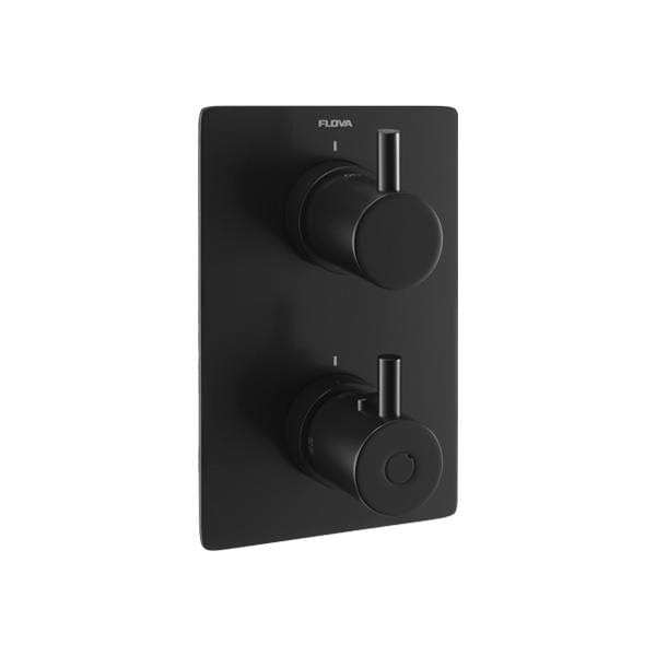Flova Concealed Shower Valve Matt Black Flova Levo Square 1, 2 or 3 Outlet SlimBOX Finishing Set