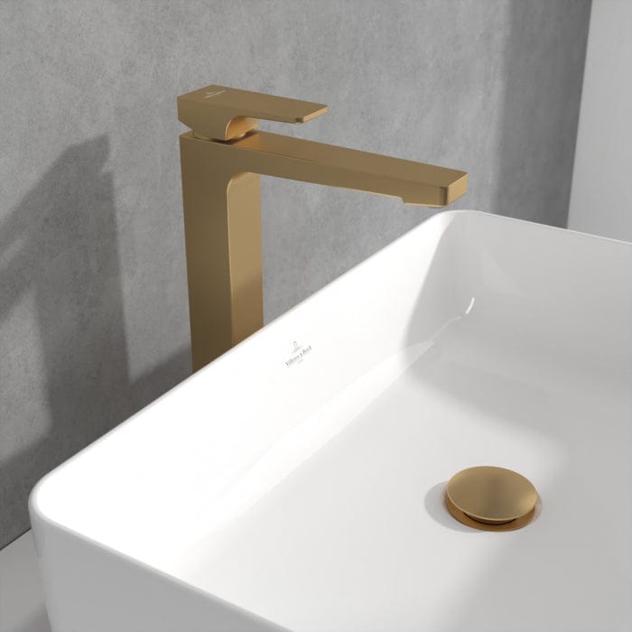 Villeroy & Boch Tall Basin Tap Villeroy & Boch Architectura Square Tall  Basin Mixer Tap with Pop-Up Waste