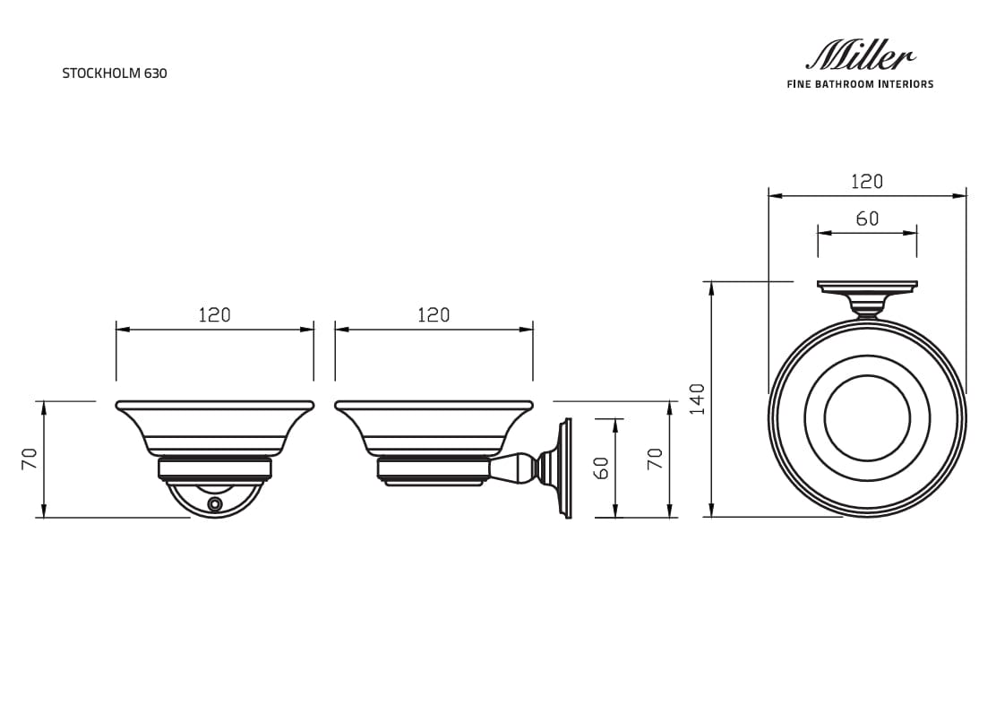 Miller Soap Dish Miller Stockholm Soap Dish - 70mm - Chrome - 630C