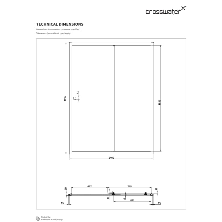 Crosswater Sliding Shower Door Crosswater Clear 6 Single Sliding Shower Door