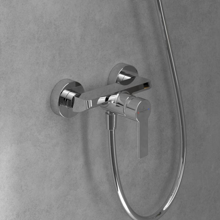 Villeroy & Boch Bath Shower Mixer Villeroy & Boch Architectura Wall Mounted Single Lever Shower Mixer Tap in Chrome