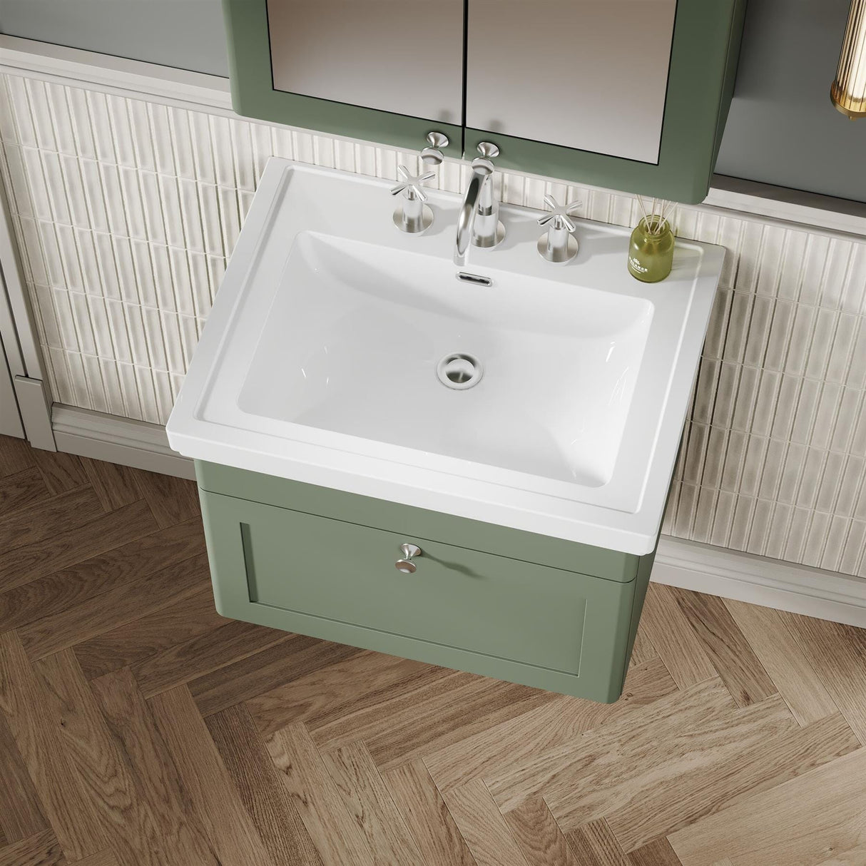 Aquarius Wall Mounted Vanity Unit Aquarius Leighton 600mm Wall Mounted One Drawer Vanity Unit with Basin