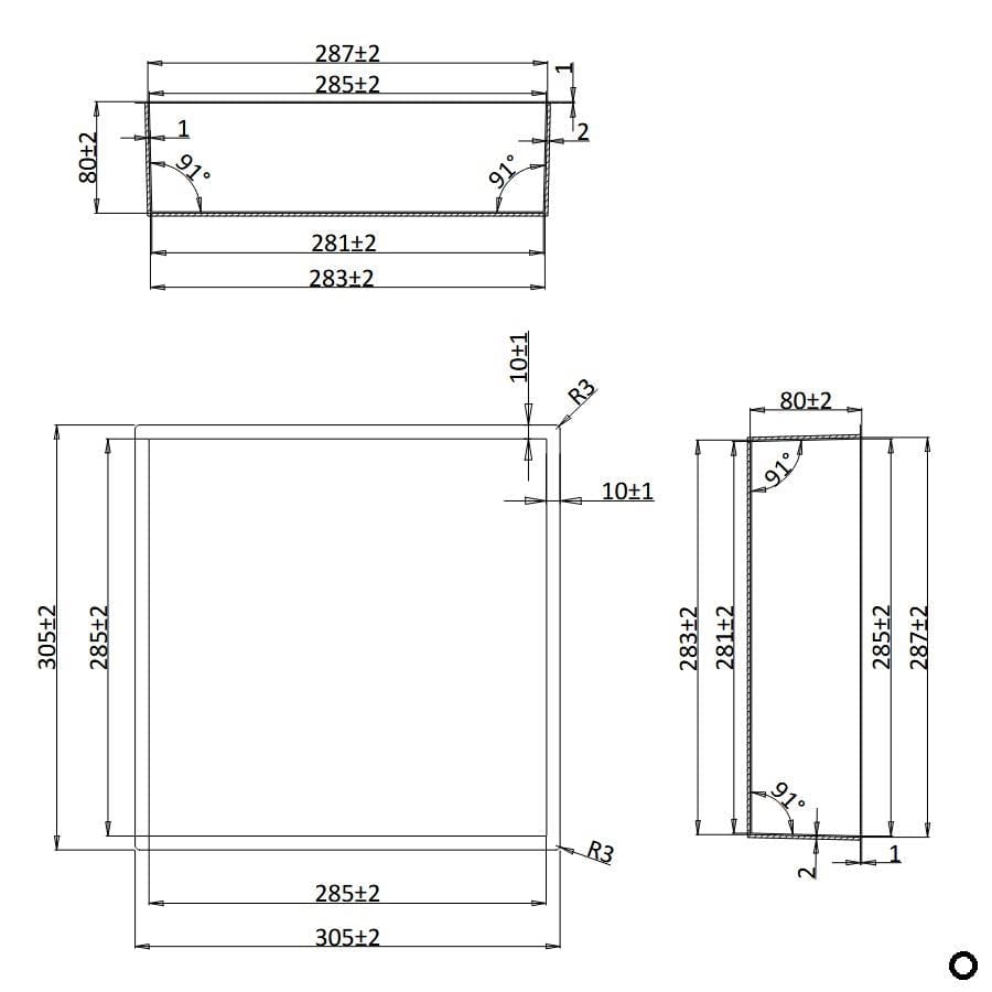 Crosswater Shower Niche Crosswater Square Shower Niche with LED - 305 x 305 x 80mm for Stud Walls