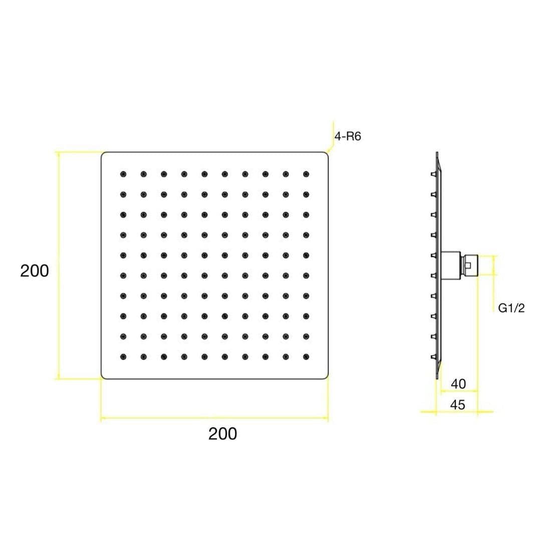 Aquarius Fixed Shower Head Aquarius Modern Square Over Head Shower Head