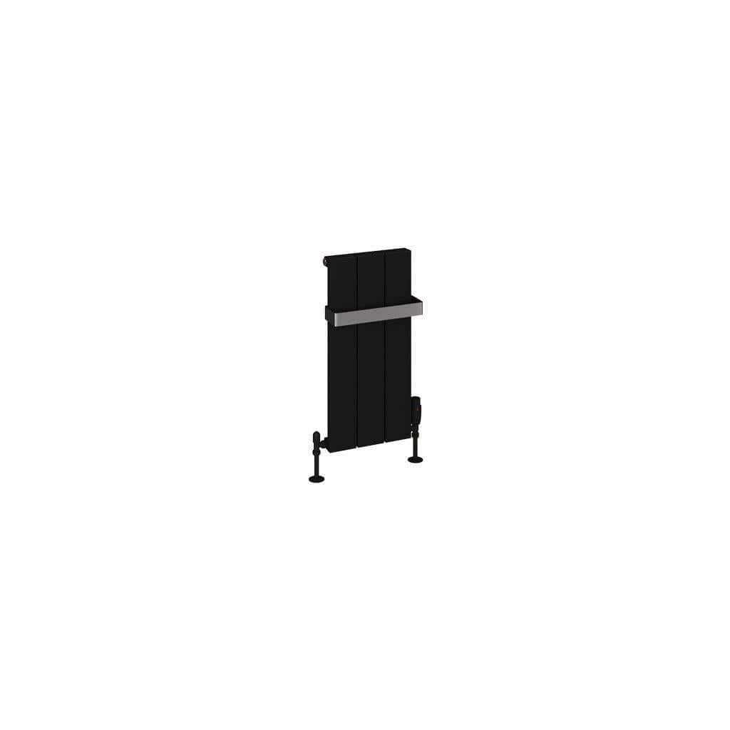 Eastbrook Panel Radiator Eastbrook Rosano Straight Vertical Aluminium Radiator in Matt Black