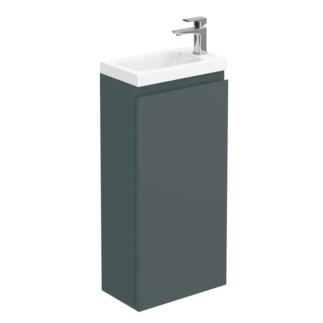 Aquarius Bathrooms Floor Standing Vanity Unit 400mm Aquarius Halite Waterproof Grey Vanity Unit and 1 Tap Hole Basin