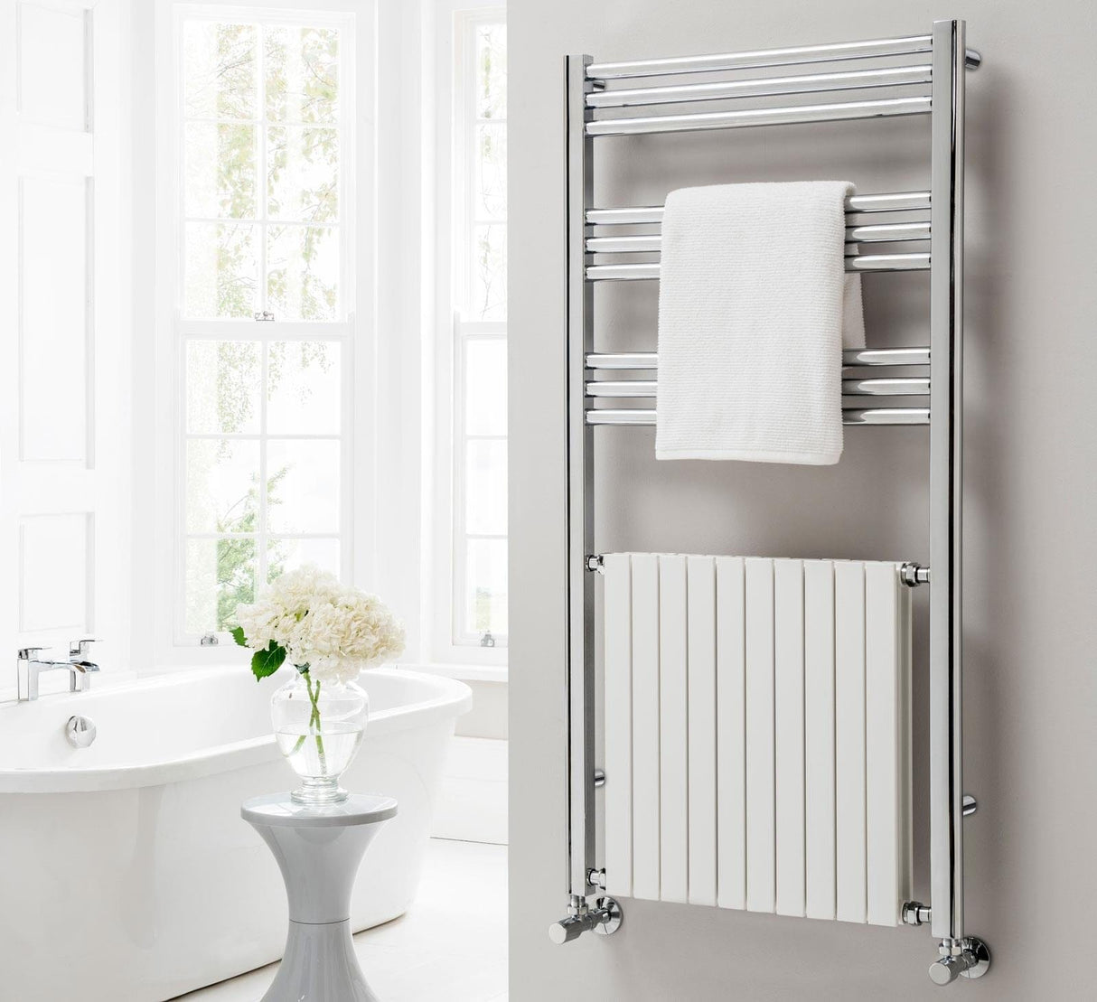 Vogue Designer Towel Radiators Vogue Décor Harmonique Designer Heated Towel Rail in Chrome