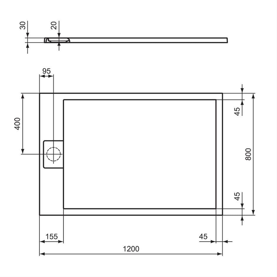 Ideal Standard Rectangle Shower Tray Ideal Standard Ultra Flat S i.life Shower Tray in Jet Black