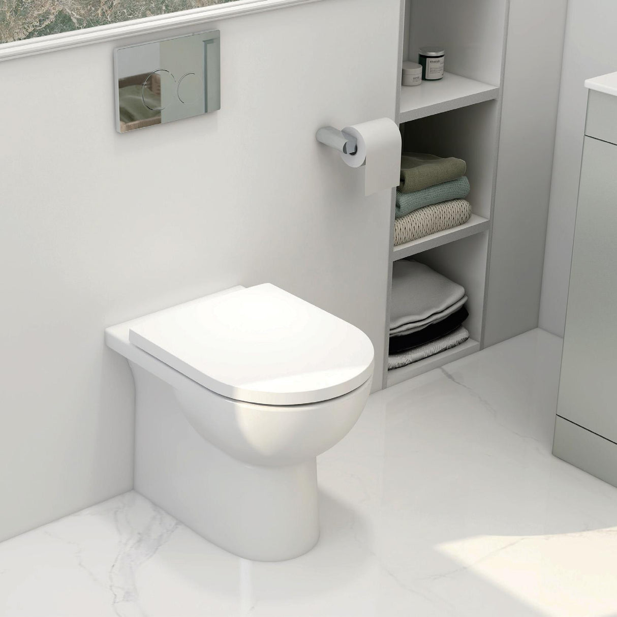 Imex Ivan Rimless Back to Wall Toilet with Soft Close Seat in White